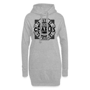 En cas d’urgence, demandez à Charles - Sweat-shirt à capuche long Femme - gris chiné - Devant