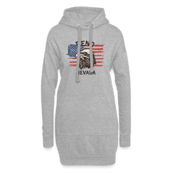 USA Flagge Adler Nevada Vintage Reno - Hoodie-Kleid - Grau meliert - Vorne