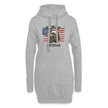 Drapeau des États-Unis Eagle Arizona Vintage Tempe - Sweat-shirt à capuche long Femme - gris chiné - Devant