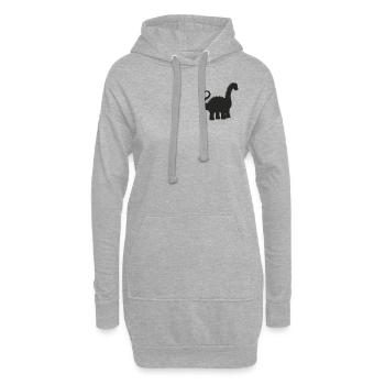Abzeichen - Niedlicher Dinosaurier Diplodocus - Hoodie-Kleid - Grau meliert - Vorne