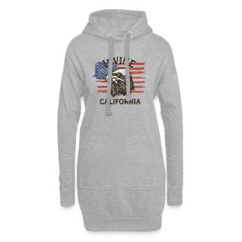 DRAPEAU DES ÉTATS-UNIS Eagle California Vintage Irvine - Sweat-shirt à capuche long Femme - gris chiné - Devant