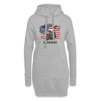 USA Flagge Adler Alabama Vintage Mobile - Hoodie-Kleid - Grau meliert - Vorne