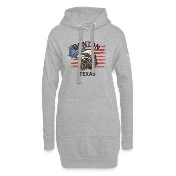 USA Flagge Adler Texas Vintage Denton - Hoodie-Kleid - Grau meliert - Vorne