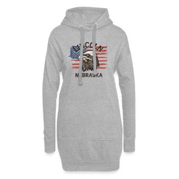 USA Flagge Adler Nebraska Vintage Lincoln - Hoodie-Kleid - Grau meliert - Vorne