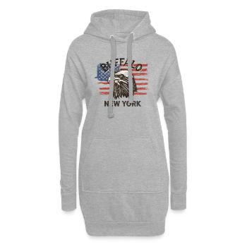 USA Flag Eagle New York Vintage Buffalo - Sweat-shirt à capuche long Femme - gris chiné - Devant