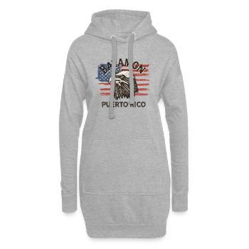 USA Flag Eagle Puerto Rico Vintage Bayamon - Sweat-shirt à capuche long Femme - gris chiné - Devant