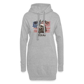 USA Flagge Adler Texas Vintage Midland - Hoodie-Kleid - Grau meliert - Vorne