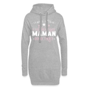 Maman Directrice idée cadeau métier humour Drôle - Sweat-shirt à capuche long Femme - gris chiné - Devant