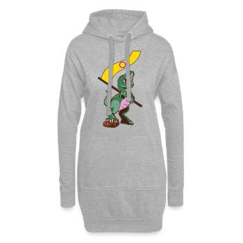 LGBTQ-Flagge - Dinosaurier Intersexuell - Hoodie-Kleid - Grau meliert - Vorne