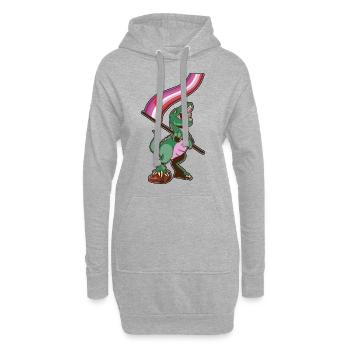 Drapeau LGBTQ - Rouge à lèvres dinosaure - Sweat-shirt à capuche long Femme - gris chiné - Devant