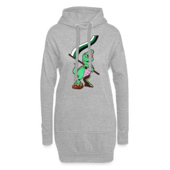 Drapeau LGBTQ - Dinosaur Neutrois - Sweat-shirt à capuche long Femme - gris chiné - Devant