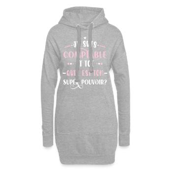 Comptable idée cadeau métier citations profession - Sweat-shirt à capuche long Femme - gris chiné - Devant