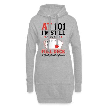 Deckkarten Spielen – 101. Geburtstag - Hoodie-Kleid - Grau meliert - Vorne