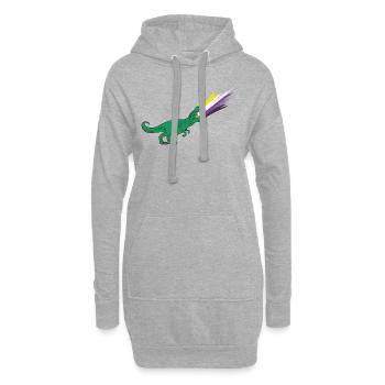 LGBTQ Nicht -binäre Flagge - Dinosaurier - Hoodie-Kleid - Grau meliert - Vorne