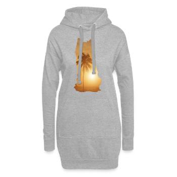 Sommerstrand - Australischer Schäferhund - Hoodie-Kleid - Grau meliert - Vorne