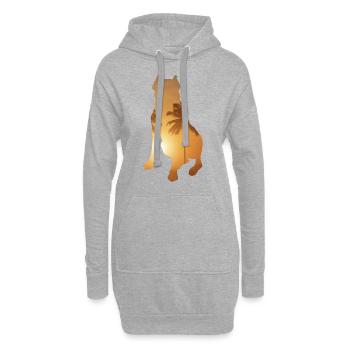 Plage d’été - Cane Corso - Sweat-shirt à capuche long Femme - gris chiné - Devant