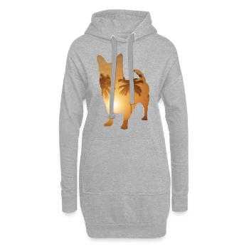 Sommerstrand - Chihuahua - Hoodie-Kleid - Grau meliert - Vorne