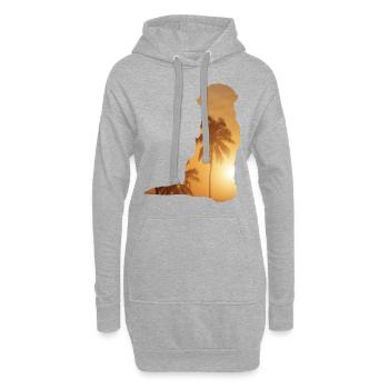 Sommerstrand - Golden Retriever - Hoodie-Kleid - Grau meliert - Vorne