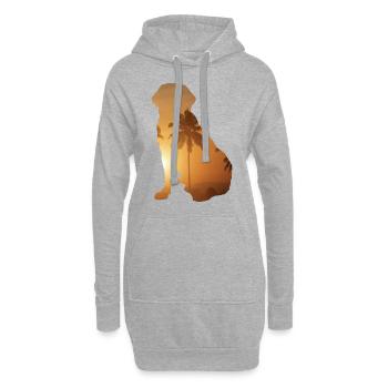 Sommerstrand - Labrador Retriever - Hoodie-Kleid - Grau meliert - Vorne