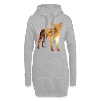 Plage d’été - Australian Cattle - Sweat-shirt à capuche long Femme - gris chiné - Devant