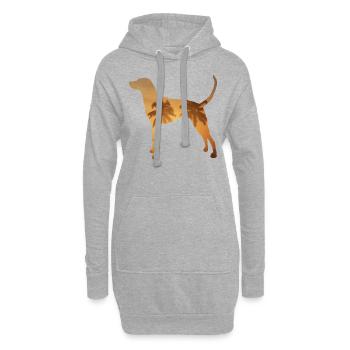 Sommerstrand - Redbone Coonhound - Hoodie-Kleid - Grau meliert - Vorne