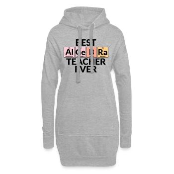 Bester Algebra -Lehrer Aller Zeiten - Hoodie-Kleid - Grau meliert - Vorne