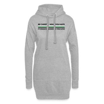 Faites attention à qui déteste - LGBTQ Neurois - Sweat-shirt à capuche long Femme - gris chiné - Devant
