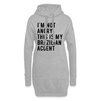 Je ne suis pas méchant, mon accent brésilien - Sweat-shirt à capuche long Femme - gris chiné - Devant