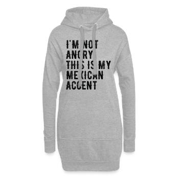 Je ne suis pas méchant, mon accent mexicain - Sweat-shirt à capuche long Femme - gris chiné - Devant