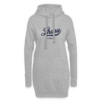 Rétro China City - Vintage Lhassa - Sweat-shirt à capuche long Femme - gris chiné - Devant