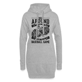 I walk around well - Baseball - Hoodie Dress - heather grey - Front