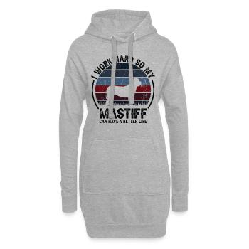 Travaillez dur - Retro Mastiff - Sweat-shirt à capuche long Femme - gris chiné - Devant