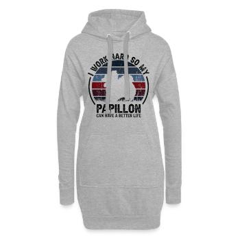 Travaillez dur - Retro Papillon - Sweat-shirt à capuche long Femme - gris chiné - Devant