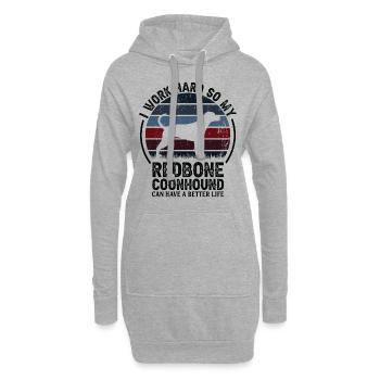 Travailler dur - Retro Redbone Coonhound - Sweat-shirt à capuche long Femme - gris chiné - Devant