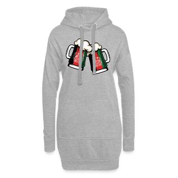 Afghanistan Flag Tasse de bière fraîche - Sweat-shirt à capuche long Femme - gris chiné - Devant