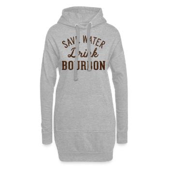 Stocker l’eau, boire du bourbon - Sweat-shirt à capuche long Femme - gris chiné - Devant