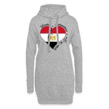 Liberté Foi en Dieu - Egypte - Sweat-shirt à capuche long Femme - gris chiné - Devant
