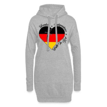 Freiheit Glaube An Gott - Deutschland - Hoodie-Kleid - Grau meliert - Vorne