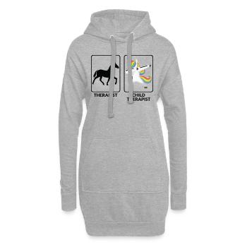 Lustiger Kindertherapeut - Hoodie-Kleid - Grau meliert - Vorne