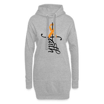 Ribbon -Dialysebewusstsein - Hoodie-Kleid - Grau meliert - Vorne