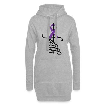 Ribbon Mukoviszidosebewusstsein - Hoodie-Kleid - Grau meliert - Vorne