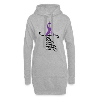 Conscience de la maladie du lupus ruban - Sweat-shirt à capuche long Femme - gris chiné - Devant