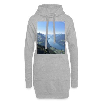 Autriche Suisse Bavière Alpes Montagnes Randonnée - Sweat-shirt à capuche long Femme - gris chiné - Devant