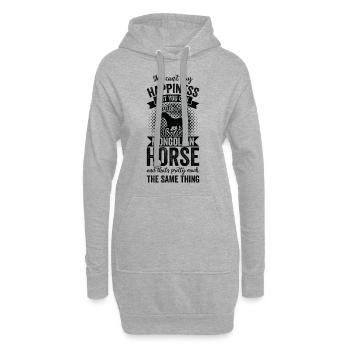 Reiten - Mongolisches Pferd - Hoodie-Kleid - Grau meliert - Vorne