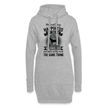Reiten - Warmblut Pferd - Hoodie-Kleid - Grau meliert - Vorne
