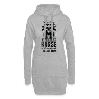 Reiten - Haflinger-Pferd - Hoodie-Kleid - Grau meliert - Vorne