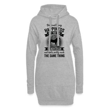 Équitation - Cheval hanovrien - Sweat-shirt à capuche long Femme - gris chiné - Devant