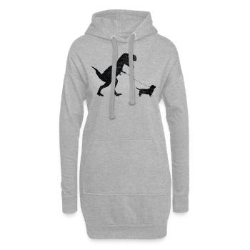Vintage T-Rex - Hoodie-Kleid - Grau meliert - Vorne