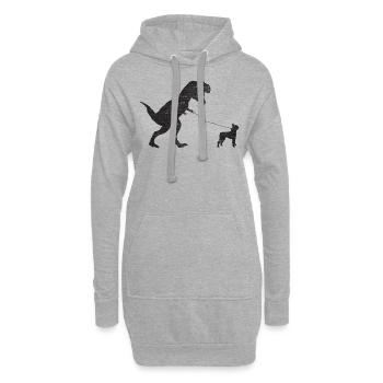 Vintage T-Rex - Hoodie-Kleid - Grau meliert - Vorne