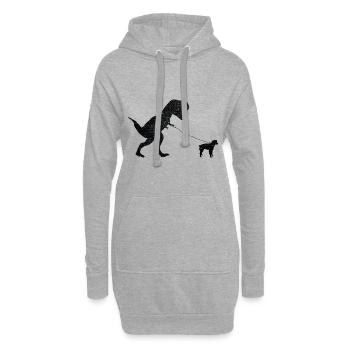 Vintage T-Rex - Sweat-shirt à capuche long Femme - gris chiné - Devant